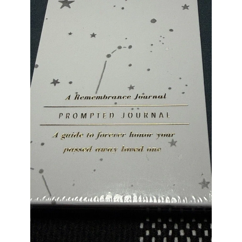 Promptly Journal A Remembrance Journal Dark Blue Faux Leather